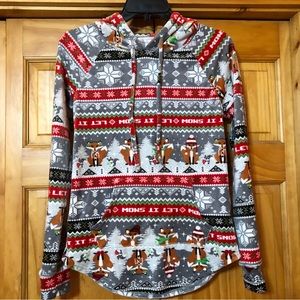 Let it snow fox hooded pullover